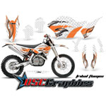 KTM C5 SX 2007-2011 Dirt Bike Black Tribal Flames Sticker Kit