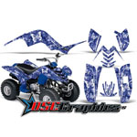 Yamaha Banshee Raptor 80 All Years Four Wheeler Blue Butterflies Sticker Kit