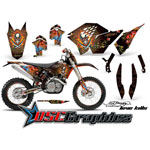 KTM C5 SX Dirt Bike Orange Love Kills Sticker Kit Fits 2007-2011