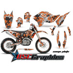 KTM C5 SX 2007-2011 Dirt Bike Orange Camo Plate Sticker Kit