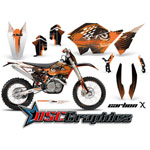 2007-2011 KTM C5 SX Dirt Bike Orange Carbon X Sticker Kit