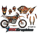 KTM C5 SX Dirt Bike Orange Firestorm Sticker Kit Fits 2007-2011