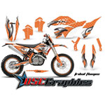 KTM C5 SX 2007-2011 Dirt Bike Orange Tribal Flames Sticker Kit