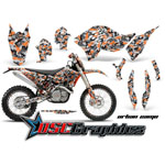 2007-2011 KTM C5 SX Dirt Bike Orange Urban Camo Sticker Kit
