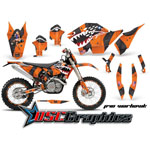 KTM C5 SX 2007-2011 Dirt Bike Orange War Hawk Sticker Kit