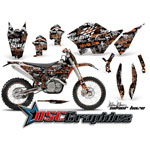 KTM C5 SX Dirt Bike Orange Silver Haze Sticker Kit Fits 2007-2011