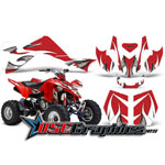 Suzuki LTZ400 ATV Red Tribal Flames Vinyl Graphic Kit Fits 2009-2011