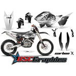 KTM C5 SX Dirt Bike White Carbon X Sticker Kit Fits 2007-2011