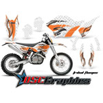 KTM C5 SX 2007-2011 Dirt Bike Tribal Flames Sticker Kit