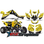 Suzuki LTZ400 ATV Yellow Reaper Vinyl Graphic Kit Fits 2009-2011