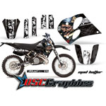 KTM C4 Two Stroke EXC Dirt Bike Bkack Mad Hatter Vinly Graphic Kit Fits 1993-1997