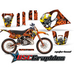 1993-1997 KTM C4 Two Stroke EXC Dirt Bike Orange Motorhead Vinly Graphic Kit