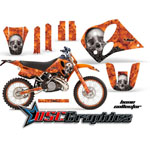 KTM C4 Two Stroke EXC Dirt Bike Orange Bone Collector Vinly Graphic Kit Fits 1993-1997