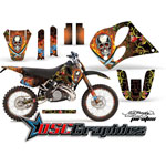 1993-1997 KTM C4 Two Stroke EXC Dirt Bike Orange Pirates Vinly Graphic Kit