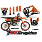 KTM C4 Two Stroke EXC Dirt Bike Orange Reaper Vinly Graphic Kit Fits 1993-1997