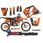 1993-1997 KTM C4 Two Stroke EXC Dirt Bike Orange T-bomber Vinly Graphic Kit