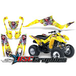 2004-2011 Suzuki LTZ Quad Yellow Love Kills Graphic