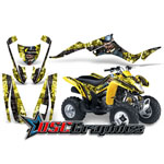 Suzuki LTZ Quad Yellow Mad Hatter Graphic Fits 2004-2011