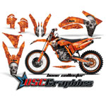 KTM C7 SX Motocross Orange Bone Collector Sticker Kit Fits 2011