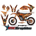 KTM C7 SX 2011 Motocross Orange Firestorm Sticker Kit