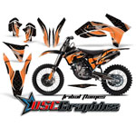 KTM C7 SX-F 350 Dirt Bike Orange Tribal Flames Vinyl Kit Fits 2011 - DSC-456465461-650