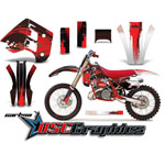 KTM C8 EXC 1990-1992 Motocross Red Carbon X Graphic Kit