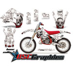 KTM C8 MXC Motocross White Bone Collector Graphic Kit Fits 1990-1992
