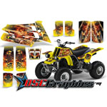 Yamaha Banshee Four Wheeler Yellow Firestorm Vinyl Kit Fits Banshee 350