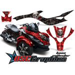 Vinyl Decal Kit Bone Collector Red and Black Can Am BRP Spyder RS RS-S - DSC-456465495-BC