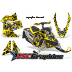 Ski Doo Snow Mobile Yellow Motorhead Vinyl Graphics Fit Rev XP - DSC-656465469J