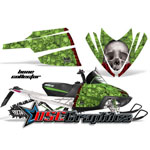 Snow Mobile Green Bone Collector Vinyl Graphics Fit Arctic Cat Crossfire