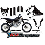 KTM C0 LC4 Four Stroke 1993-1997 Motocross Black Diamond Flames Graphic Kit