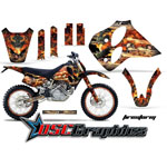 1993-1997 KTM C0 LC4 Four Stroke Motocross Black Firestorm Graphic Kit