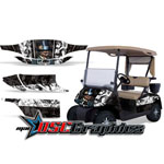 EZ GO GOLF Cart Black Mad Hatter Graphic Kit Fits 1996-2010