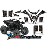 All Years Yamaha Banshee Blaster YFS200 Quad Black Reaper Graphic Kit Fits