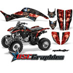 Honda TRX400EX 1999-2007 ATV Black Red Stripe Madhatter Vinyl Kit