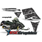 Ski Doo Snow Mobile Black Camo Plate Vinyl Wraps Fit Rev