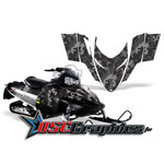 Snow Mobile Black Camo Plate Vinyl Wraps Fit Polaris Assault