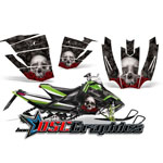 Arctic Cat Snow Mobile Black Bone Collector Vinyl Stickers Fit Snow Pro 500