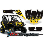 CanAm BPR Commander 1000 2011 Side X Side Black Diamond Flames Vinyl Graphics Kit