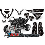 Polaris ATV Black Tribal Flames Graphic Stickers Fit Predator 500