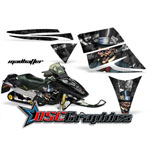 Snow Mobile Black Madhatter Vinyl Wraps Fit Ski Doo Rev