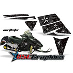 Ski Doo Snow Mobile Black NorthStar Vinyl Wraps Fit Rev