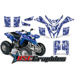 Yamaha Banshee Blaster YFS200 Quad Blue Butterflies Graphic Kit Fits All Years