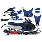 Snow Mobile Blue Diamond Flames Vinyl Graphics Fit Yamaha Banshee FX Nytro