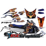 Snow Mobile Blue FireStorm Vinyl Graphics Fit Yamaha Banshee FX Nytro