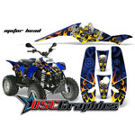 2002-2007 Polaris Scrambler 200 Quad Blue Motor Head Vinyl Graphics