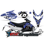 Snow Mobile Blue Reaper Vinyl Graphics Fit Yamaha Banshee Phazer GT