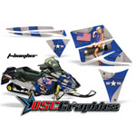 Ski Doo Rev Snow Mobile Blue T-Bomber Vinyl Wraps