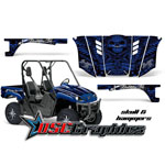 Yamaha Banshee UTV Blue Skulls And Hammers Graphic Sticker Kit Fits Rhino 450 2003-2006